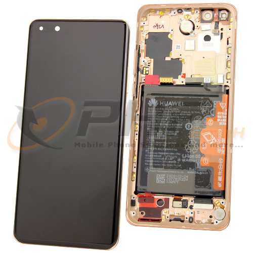 Huawei P40 Pro LC-Display Einheit inkl. Rahmen und Akku, blush gold, Serviceware