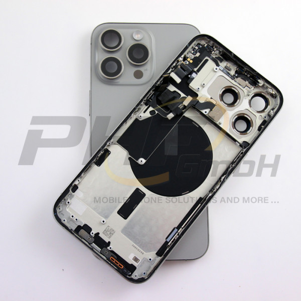 Backcover Gehäuse für iPhone 15 Pro Max, natural titanium, pulled