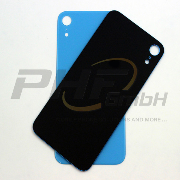 Backcover Glas für iPhone XR, blue small hole