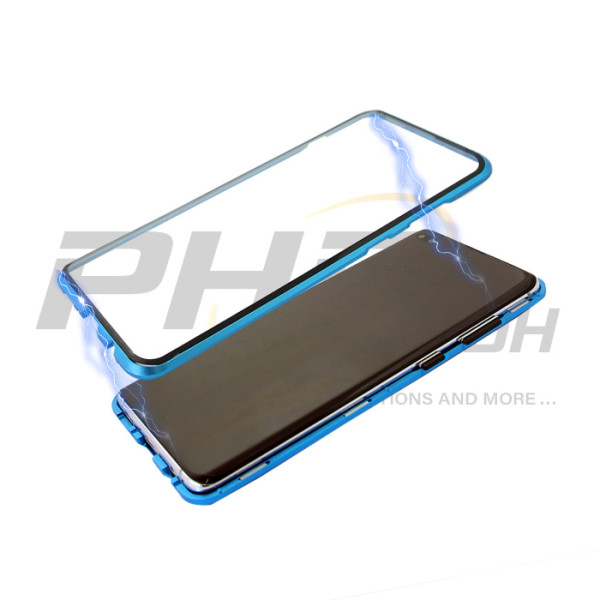 Magnetische Handyhülle (vorne und hinten) für Samsung Galaxy S10 Plus, blau, neu