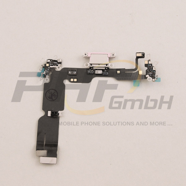 OEM System Konnektor + Audio Flexkabel für iPhone 15 Plus, rose, neu