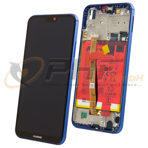 Huawei P20 Lite LC-Display Einheit inkl. Rahmen und Akku, blue, Serviceware