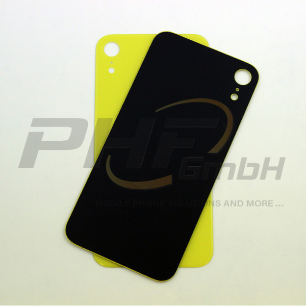Backcover Glas für iPhone XR, yellow, small hole