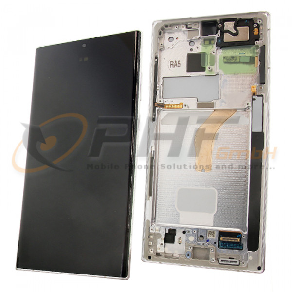 Samsung SM-S908b Galaxy S22 Ultra 5G LC-Display Einheit, phantom white, Service Pack