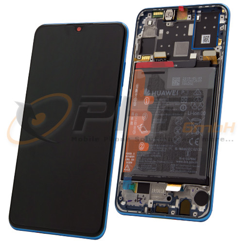 Huawei P30 Lite LC-Display Einheit inkl. Rahmen und Akku, blue, Serviceware