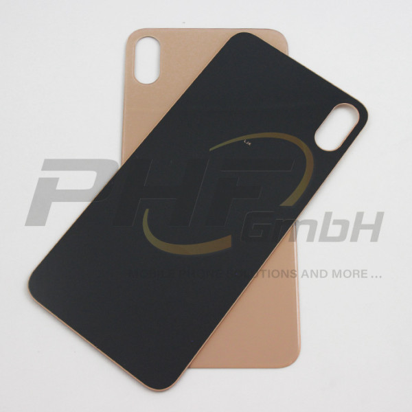 Backcover Glas für iPhone Xs Max, gold, small hole