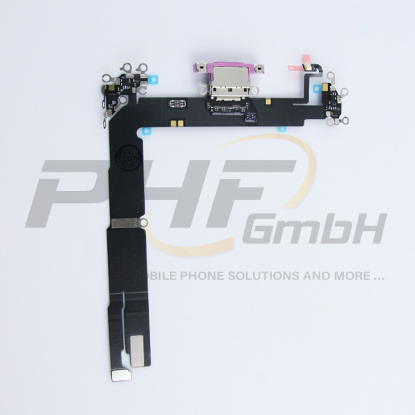 OEM System Konnektor + Audio Flexkabel für iPhone 16 Plus, pink, neu