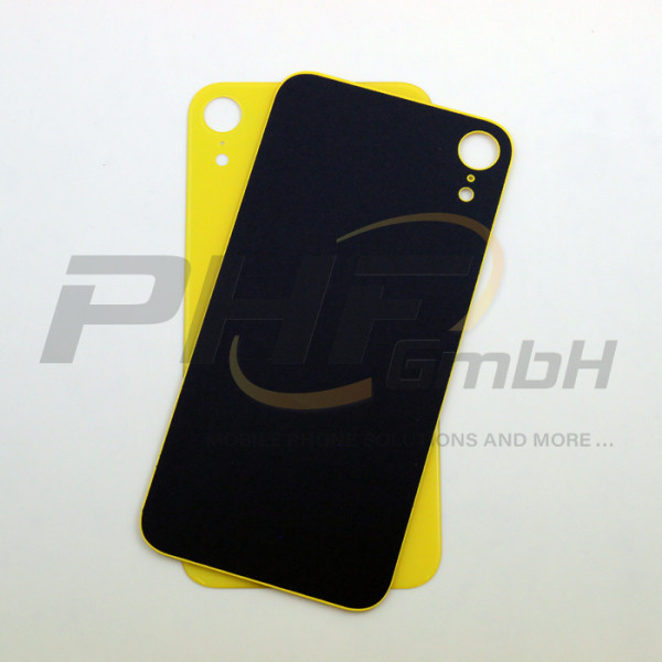 Backcover Glas für iPhone XR, yellow, big hole