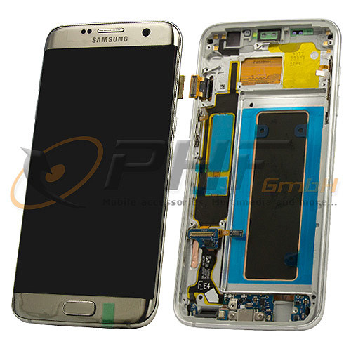 Samsung SM-G935f Galaxy S7 Edge LC-Display Einheit inkl. Rahmen, silver, Service Pack
