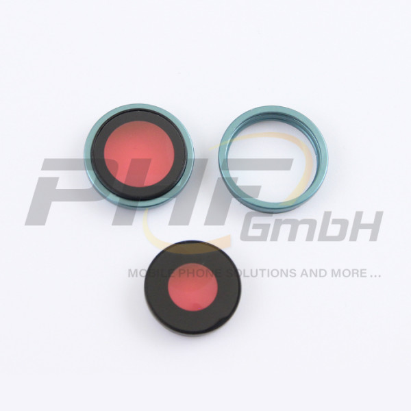 OEM Kameralinse + Bezel Set für iPhone 16, teal, neu