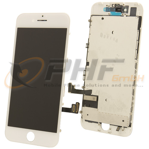 LC-Display Einheit für iPhone 7 inkl. Kleinteile + Blech, Originalqualität, white, neu