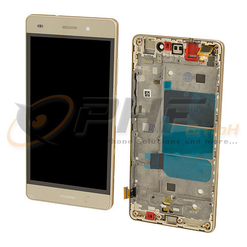 Huawei P8 Lite LC-Display inkl. Rahmen, gold, neu