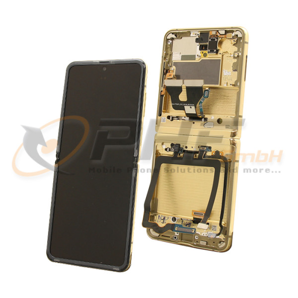 Samsung SM-F700n/SM-F707b Galaxy Z Flip/Z Flip 5G LC-Display Einheit, mirror gold, Service Pack