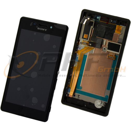 Sony D2403 Xperia M2 Aqua LC-Display Einheit inkl. Rahmen, black, neu
