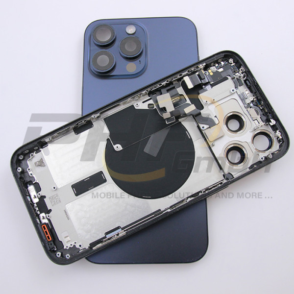 Backcover Gehäuse für iPhone 15 Pro Max, blue titanium, pulled