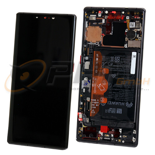 Huawei Mate 30 Pro LC-Display Einheit inkl. Rahmen und Akku, black, Serviceware