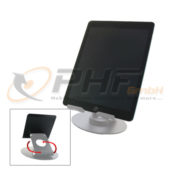 Universal Halterung für Tablet und iPad, silber, neu