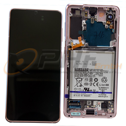 Samsung SM-G991b Galaxy S21 LC-Display Einheit inkl. Akku, phantom pink, Service Pack