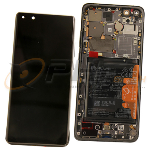 Huawei P40 Pro Plus LC-Display Einheit inkl. Rahmen und Akku, black, Serviceware
