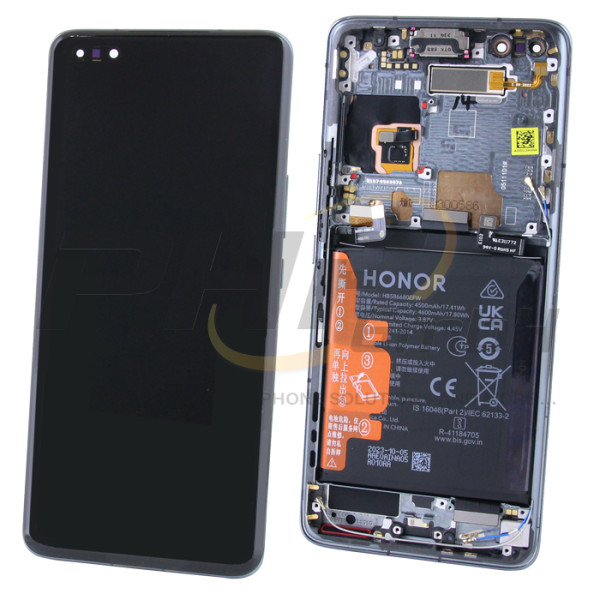 Huawei Honor Magic4 Pro LC-Display Einheit inkl. Rahmen und Akku, cyan, Serviceware