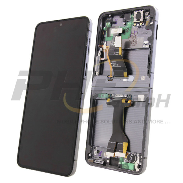 Samsung SM-F731B Galaxy Z Flip5 LC-Display Einheit inkl. Rahmen, grey, Service Pack